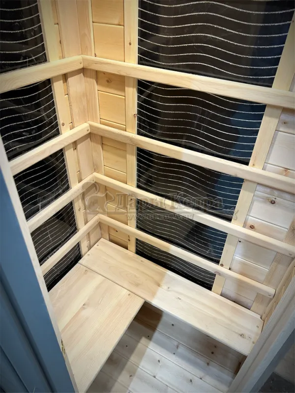 Одноместная угловая инфракрасная сауна кабина из кедра с карбоновыми излучателями